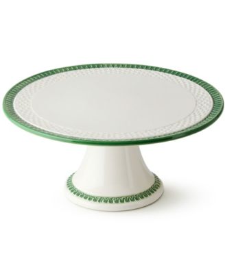 Le Jardin Embossed Rattan Footed Cake Plate