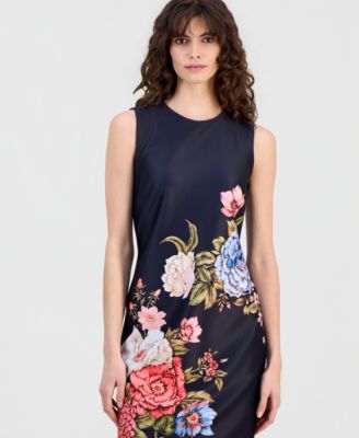 Women's Floral Print Sleeveless Sheath Dress