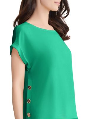 Women's Short-Sleeve Side-Button Blouse