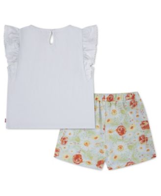 Girls' 2T-6X Ruffle Knit Top and Skort, 2-Piece Set