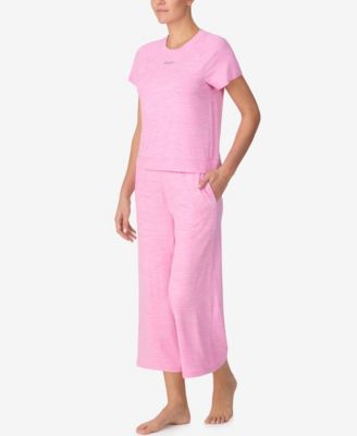 Women's Short-Sleeve Top and Wide-Leg Pajama Set, 2-Piece Set
