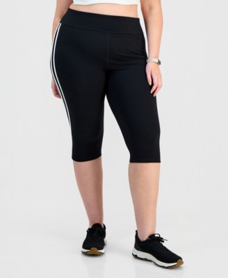 Plus Size Studio Side-Stripe Cropped Leggings