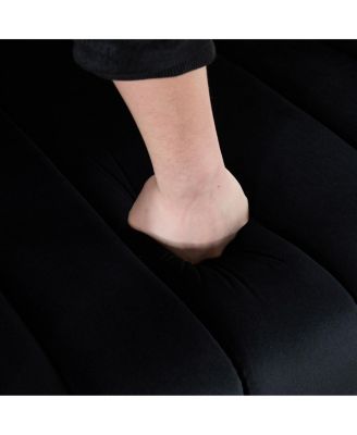  Upholstered 360° Swivel Accent Barrel Chair and Half Cozy Sofa with 3 Pillows, Black