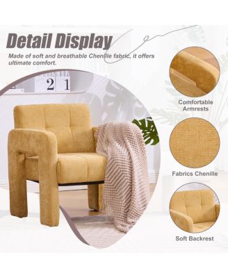  Modern Minimalist Casual Upholstered Armchair for Living Room, Bedroom, Office