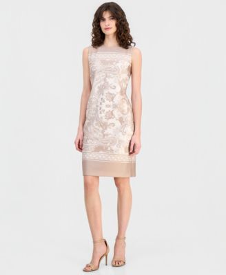 Women's Printed Sleeveless Sheath Dress