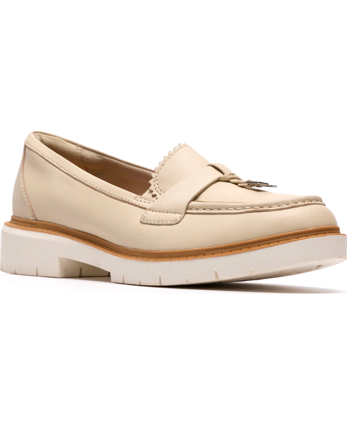 Clarks Collection Westlynn Bella Leather Loafer - Ivory/Off White - Size 6
