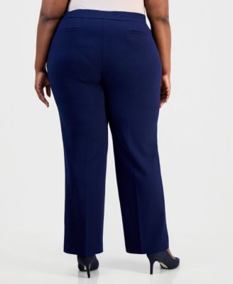 Plus Size Straight-Leg Pull-On Pants