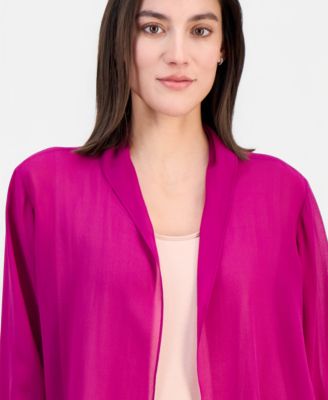 Women's Silk Sheer Open-Front Jacket