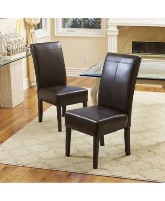  Emilia Chocolate Brown Bonded Leather Dining Chairs - Set of 2