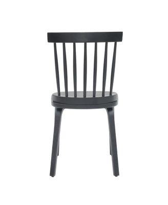  Windsor Dining Chairs Set of 2, Wood Farmhouse Spindle Back, Black