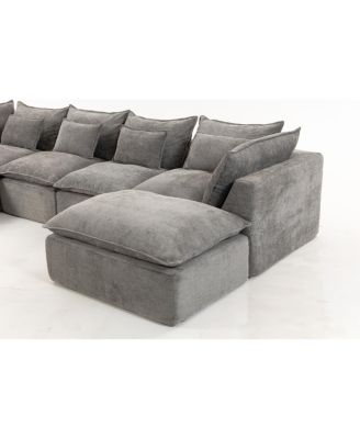 Cloud Couch Oversized Modular Sectional Sofa, 4-Seat with 2 Ottomans