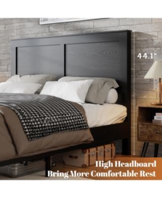 Queen Wood Platform Bed Frame - Noise Free, Easy Assembly, Under Bed Storage