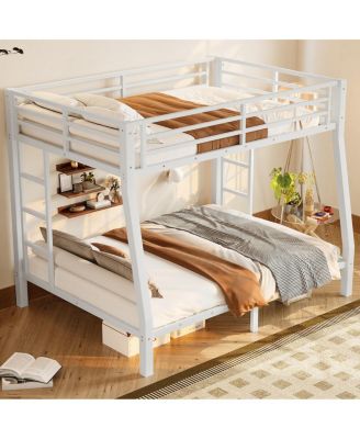  Metal Full XL over Queen Bunk Bed for Teens/Adults - Space-Saving, Noise Reduced, No Box Spring