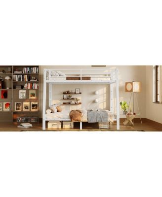  Metal Full XL over Queen Bunk Bed for Teens/Adults - Space-Saving, Noise Reduced, No Box Spring