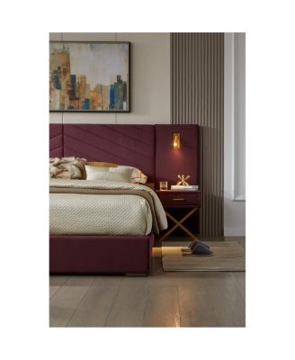 King Size Velvet Bed Frame with Tufted Wingback Headboard