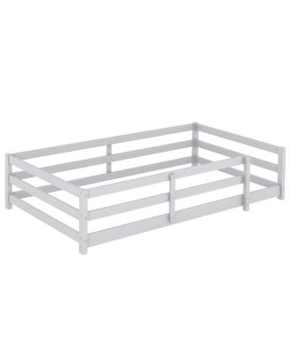 Twin Size Montessori Floor Bed with Fence