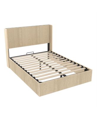 Raised Oak Storage Bed Frame