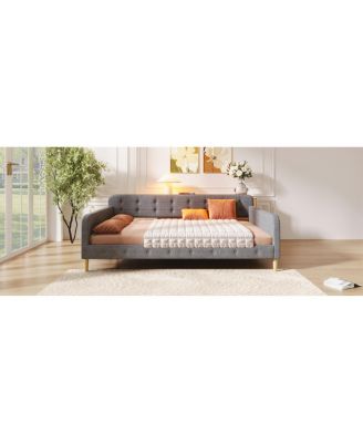 Queen Size Upholstered Daybed with 4 Support Legs