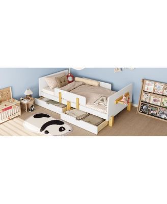 Platform Bed with Storage, Solid Wood Frame, No Box Spring Needed