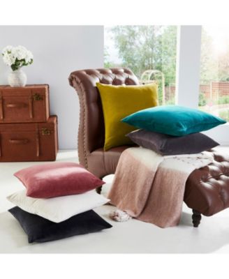 Aladdin Front and Back Solid Velvet Throw Pillow Covers, 22"x 22", Set of 2