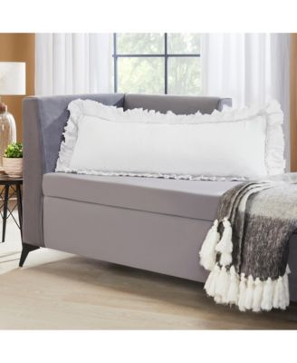 Linen Sheer Ruffle Decorative Throw Pillow Covers, Set of 2