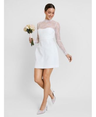 Women's Lace Sleeve Cup Detail Mini Dress