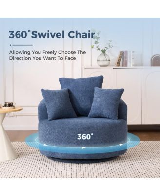 360° Swivel Accent Barrel Chair with 3 Removable Pillows