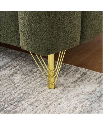 Chenille Oversized Tufted Sofa with Gold Metal Legs