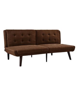 Streamdale Convertible Futon Sofa Bed, 63" Sleeper Couch with Adjustable Backrest, Brown