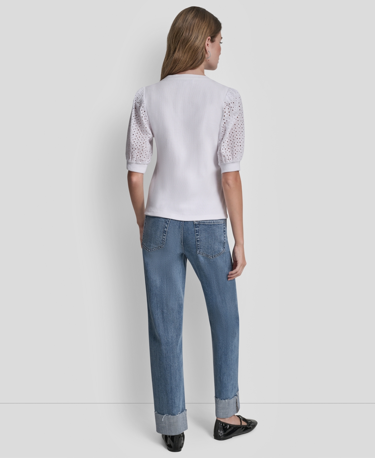 Dkny Jeans Women's Puff-Sleeve Henley Top