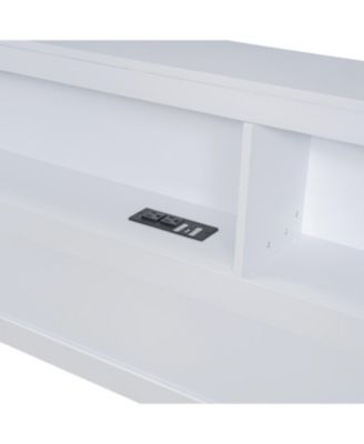 Streamdale Wooden Full Size DayBed with 2 Drawers, USB Ports, White