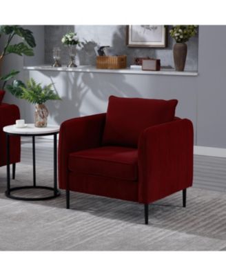 Velvet Accent Chair - Mid-Century Modern Armchair