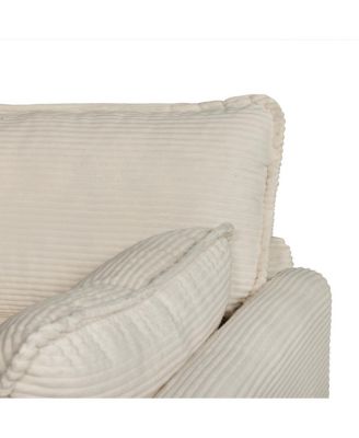  2-in-1 Convertible Corduroy Sofa Bed, 2-Seater Loveseat Sleeper with Storage