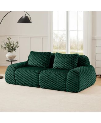  Modern Modular Flannelette Sectional Sofa - Green