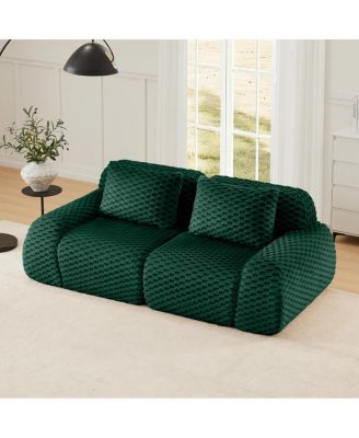  Modern Modular Flannelette Sectional Sofa - Green
