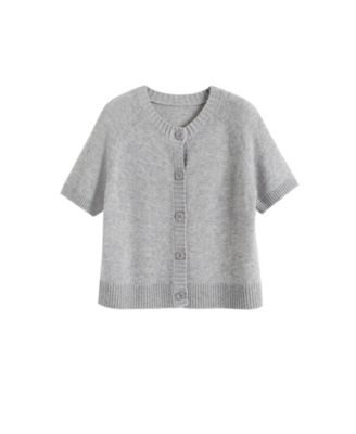 Women's Lightweight Wool-Cashmere Button-Front Tee