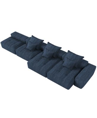  Modern Oversized Modular Sectional Sofa with 6 Pillows