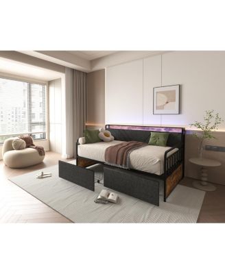 Twin Daybed with Drawers and Charging Station