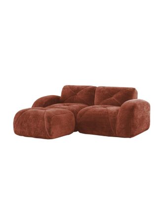 L-shaped Boneless Sofa, Soft Velvet, Tufted, 32D Sponge