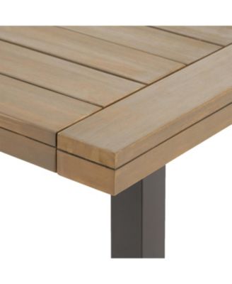 Modern Industrial Acacia Wood Outdoor Dining Table Weather-Resistant