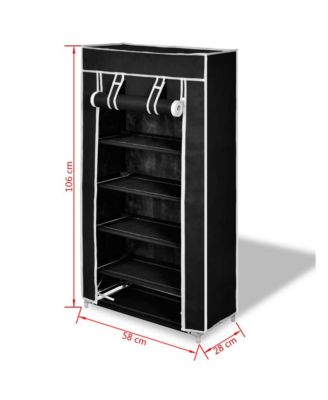 23" x 11" x 42" Fabric Shoe Cabinet with Cover