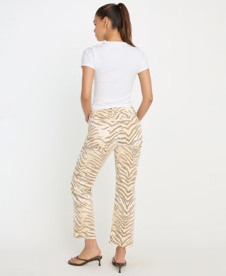 Women's Good Vintage-Inspired Straight Tiger Print Jeans