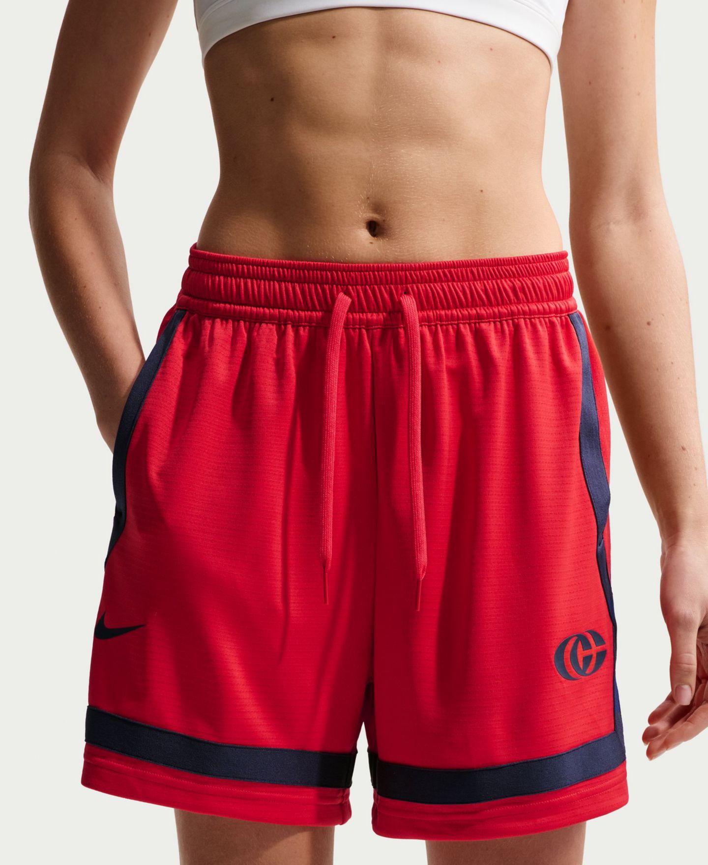 Женские шорты Nike Caitlin Clark Drawstring Basketball, цвет: Красный — фото 1