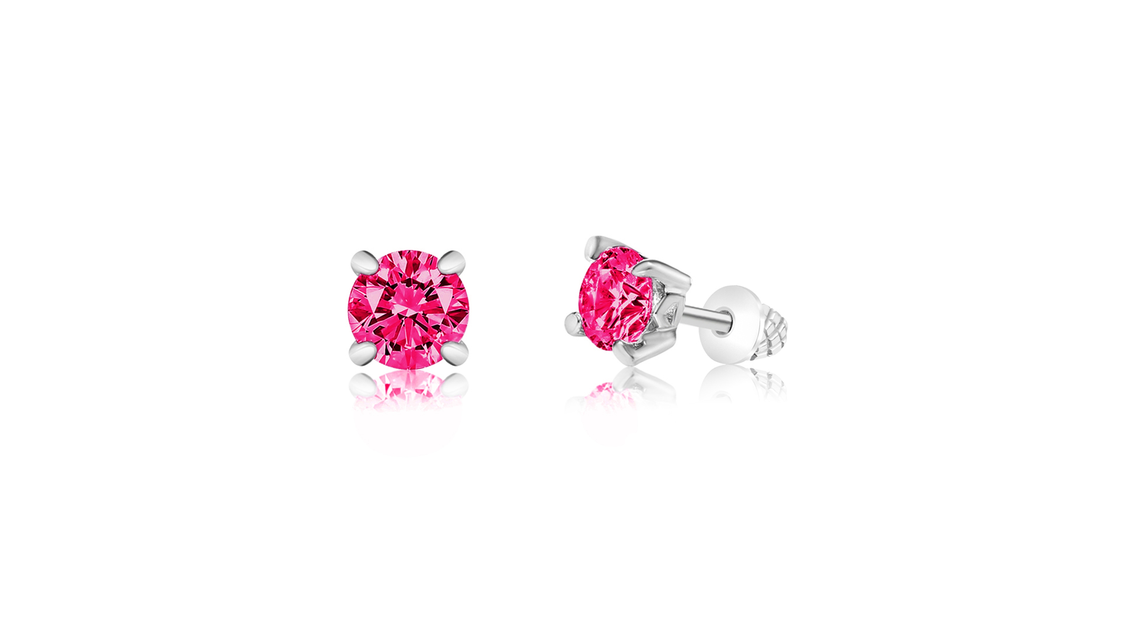 Chanteur/Girl/July Crystal White Gold Palladium Plating Screwstud Earring