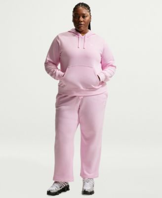 Plus Size Active Sportswear Club Hooded Fleece Sweatshirt