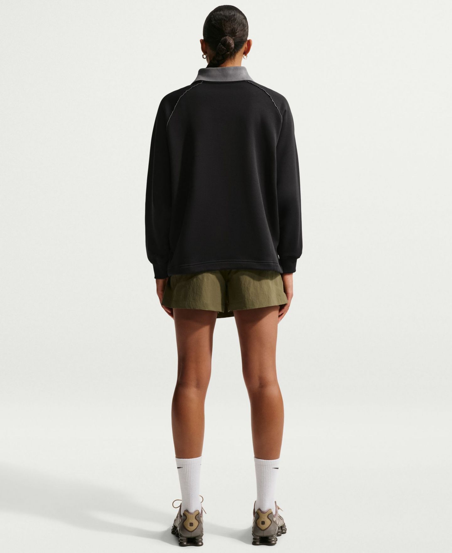 Женский топ Nike Sportswear Phoenix Fleece Graphic Polo Oversized Top, цвет: Чёрный — фото 5
