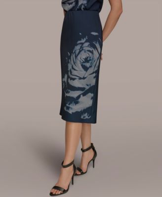 Women's Floral A-Line Midi Skirt