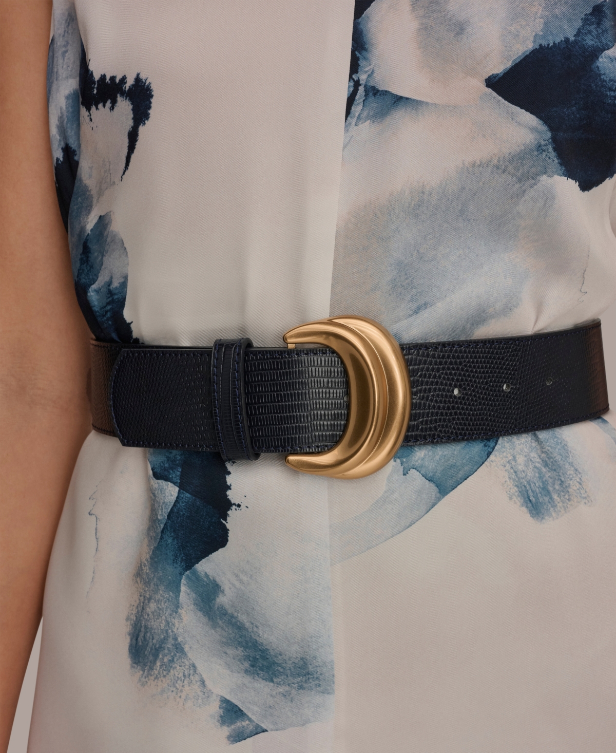 Donna Karan New York Women's Printed V-Neck Midi Dress