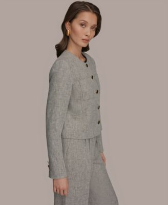 Women's Button-Front Cropped Jacket