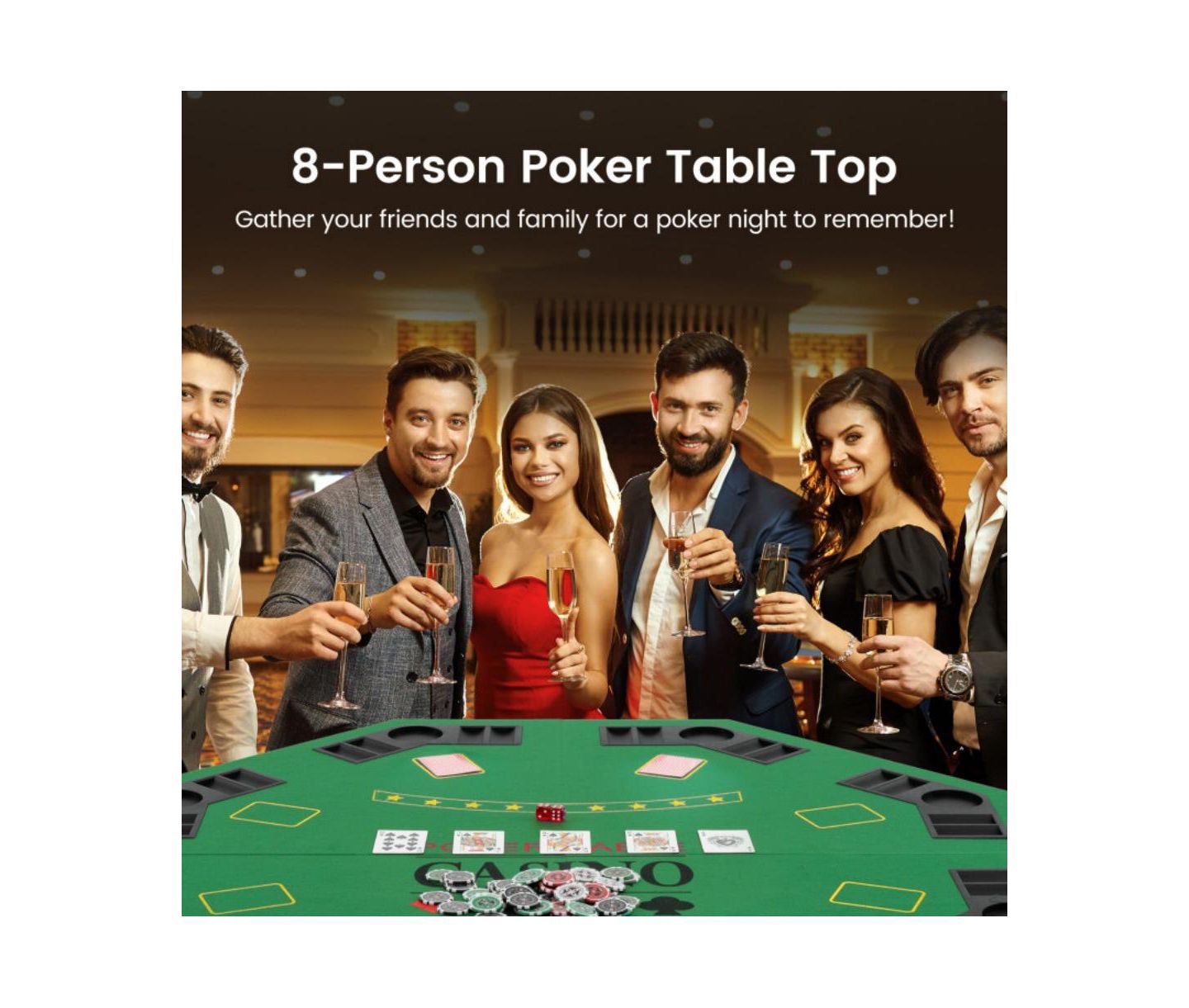 Детские игрушки HONGGE Folding Poker Table Top, Ages 14+, цвет: Зелёный — фото 4